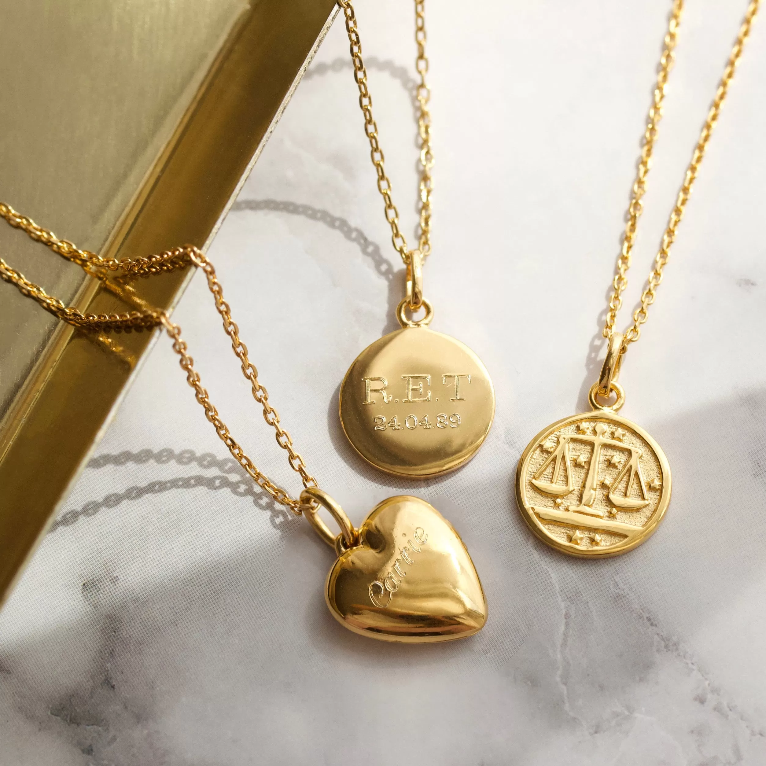 Horoscope Zodiac Engravable Coin Necklace