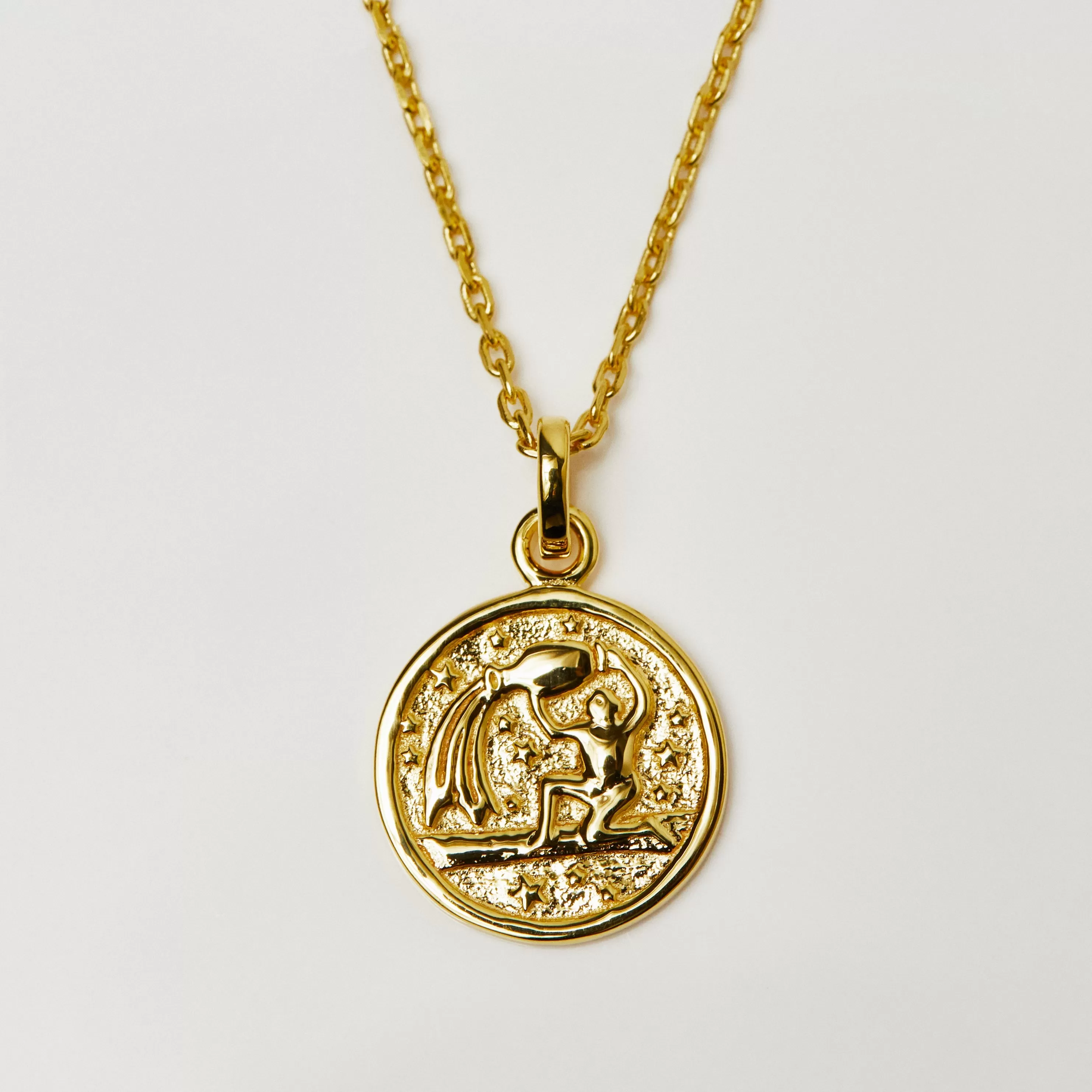 Horoscope Zodiac Engravable Coin Necklace