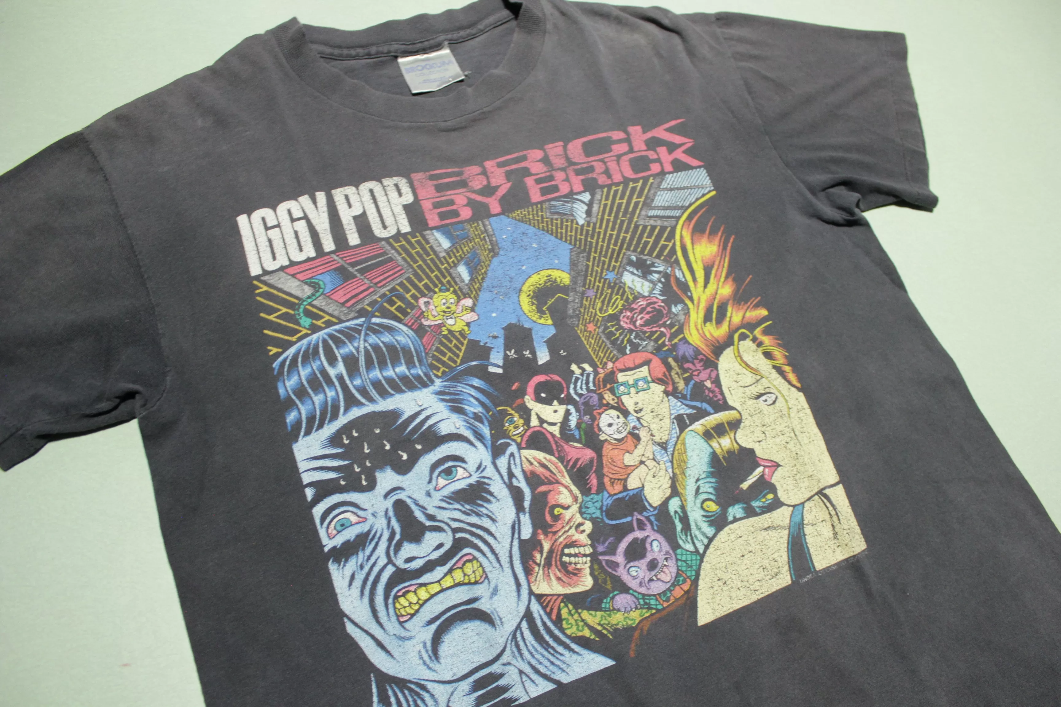 Iggy Pop Brick by Brick Vintage 1990 Brockum Licensed USA T-Shirt