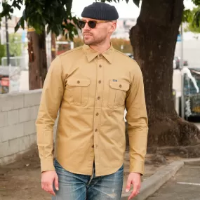 Iron Heart IHSH-354-BEI 9oz Military Shirt Beige FINAL SALE