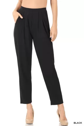 Ity Pleated Pocketed Pants - Black