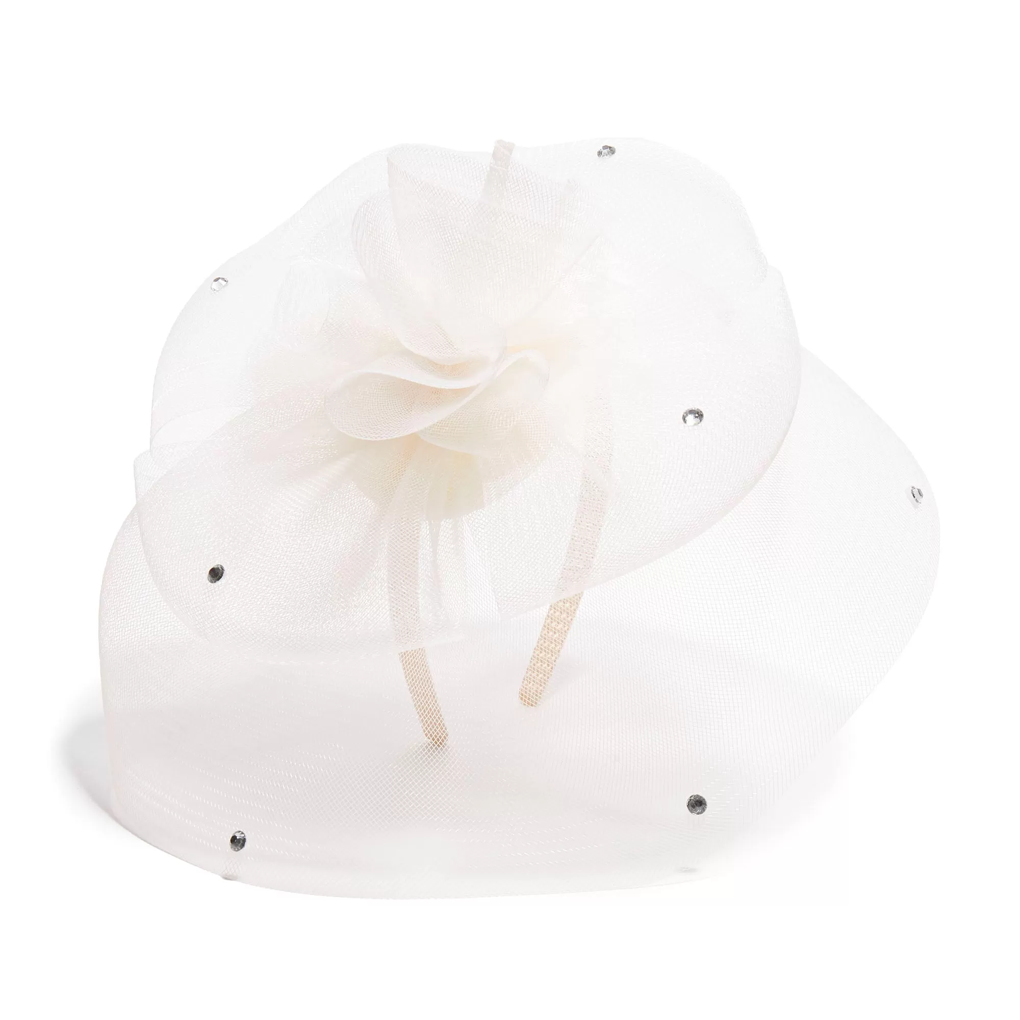 IVORY FLORAL VEIL FASCINATOR