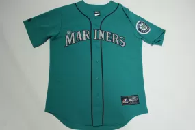 Justin Smoak Seattle Mariners #17 Stitched Teal Button MLB Made in USA Jersey