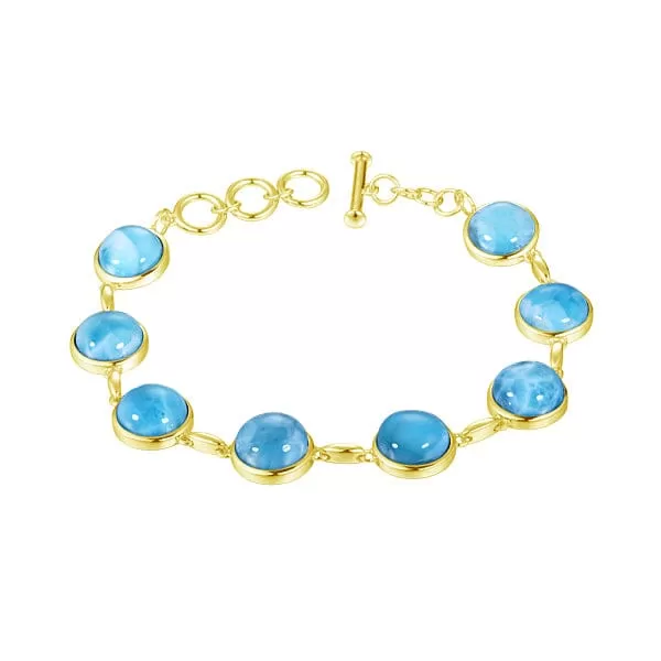 Larimar Water Planets Charm Bracelet