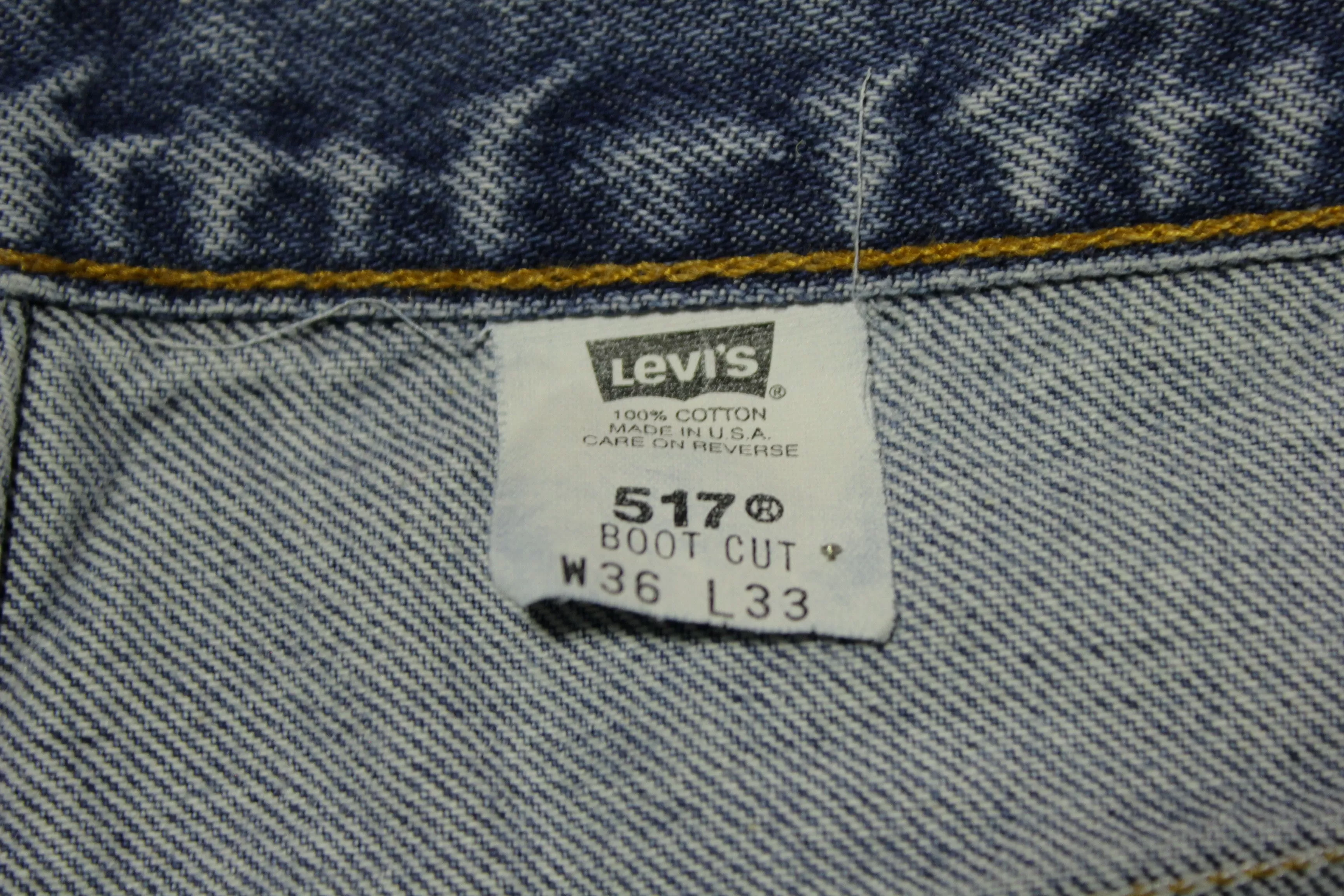 Levis Vintage 90s Red Tab 517 Faded Denim Jeans Made in USA Men's Size 34x31