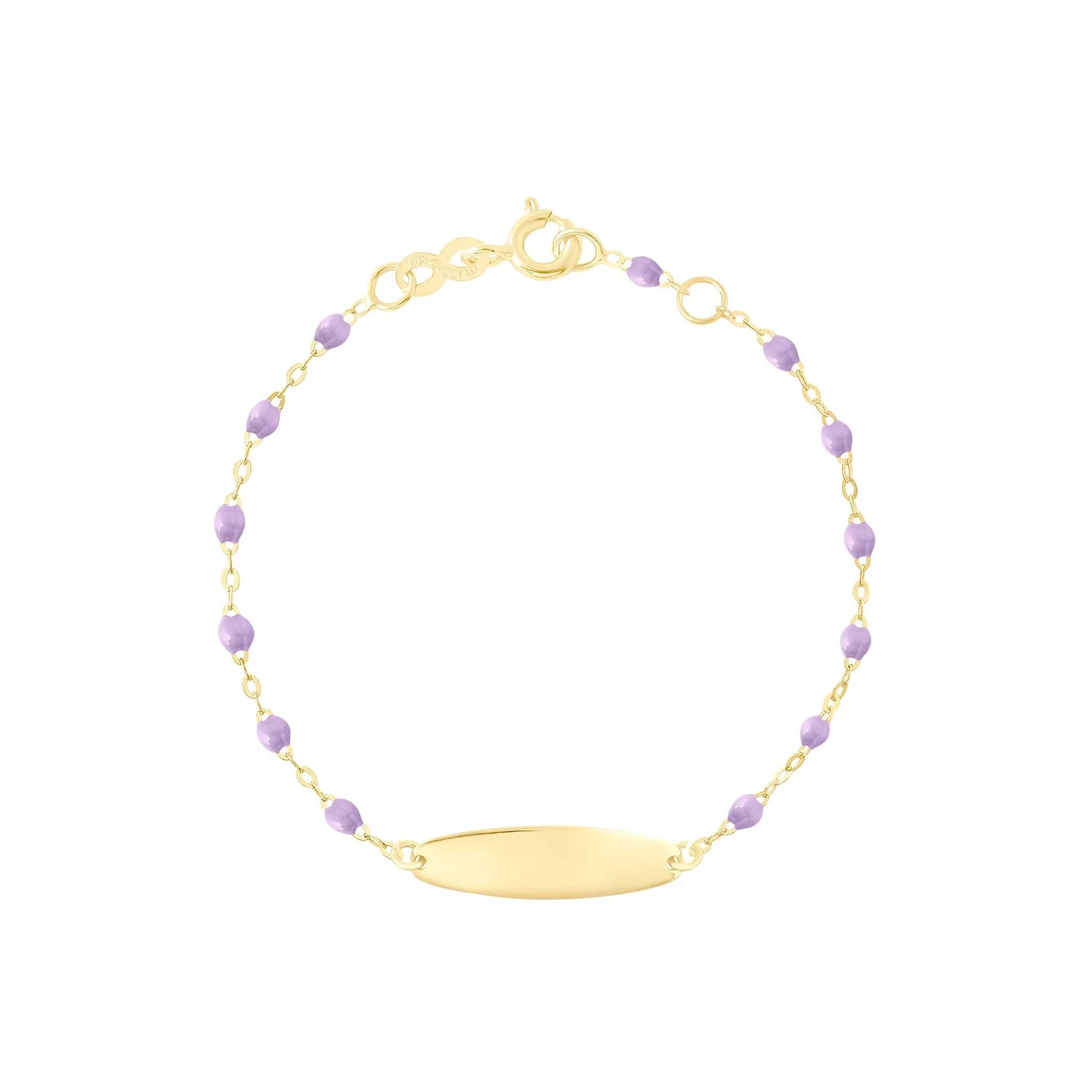 Little Gigi Lilac bracelet, Oval plaque, Yellow Gold, 5.1"