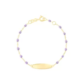 Little Gigi Lilac bracelet, Oval plaque, Yellow Gold, 5.1"