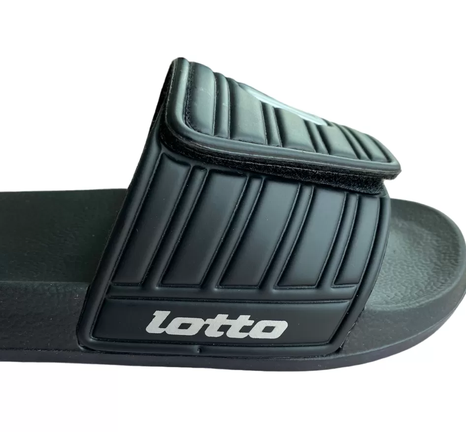 Lotto swimming pool beach slipper with Rico Strap II 219533 1MY all black-silver metal