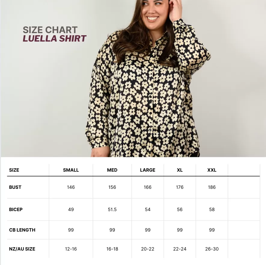 Luella shirt - Black & cream floral