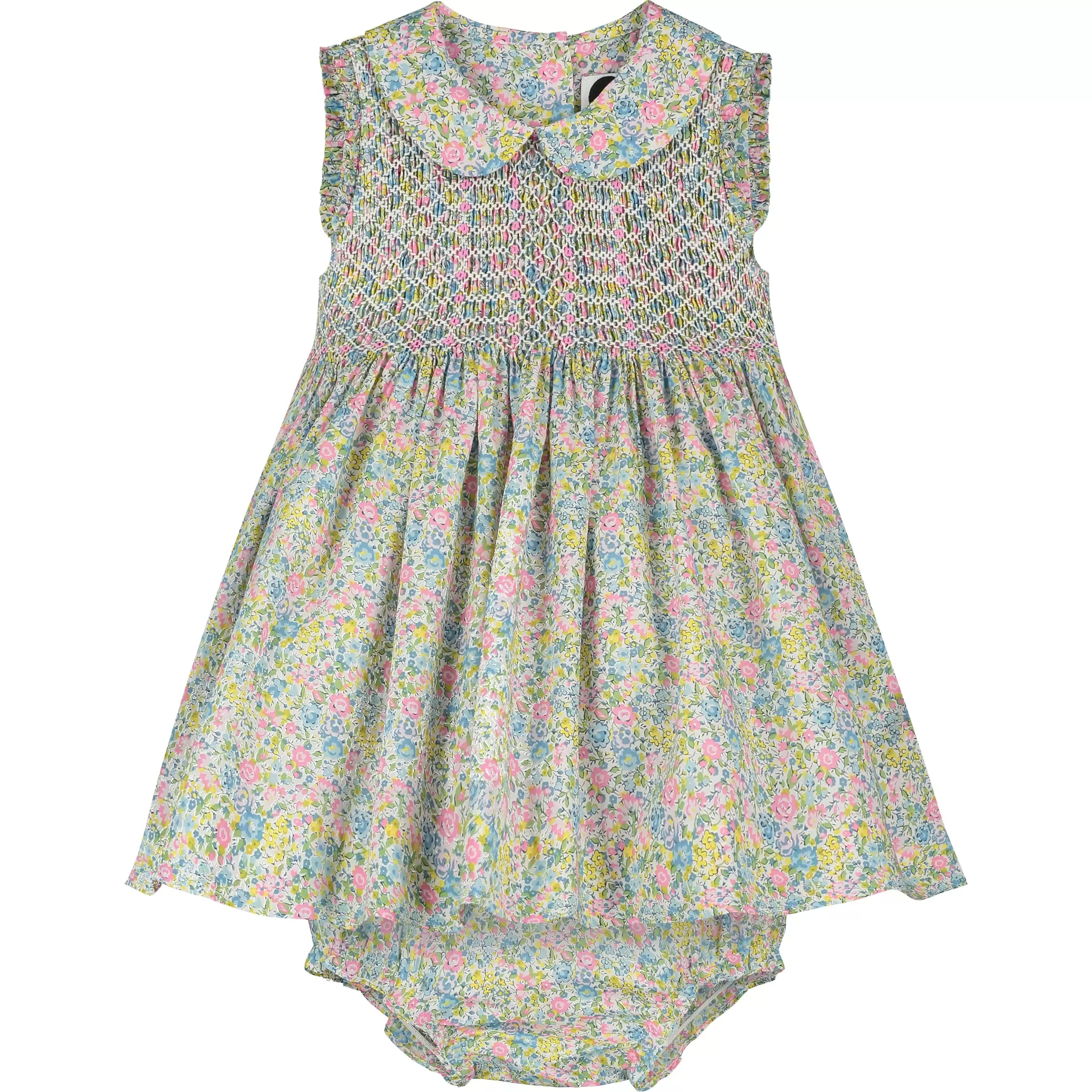 Made With Liberty Fabric:  Baby Dress - Olive