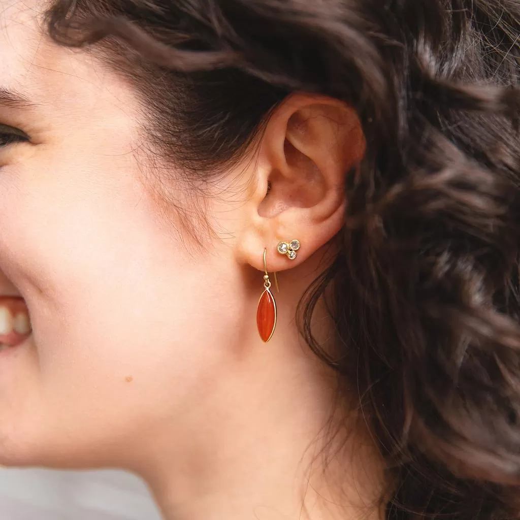 Marquise Carnelian Drop Earrings