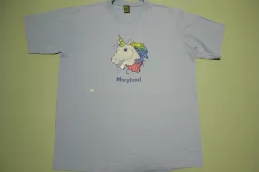 Maryland Rainbow Unicorn Vintage JerZees 80's Single Stitch T-Shirt