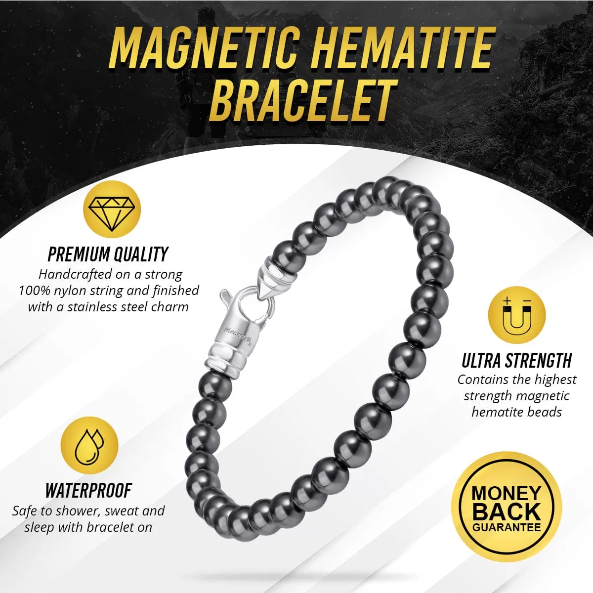 MAX Strength Magnetic Hematite Bracelet (Classic)