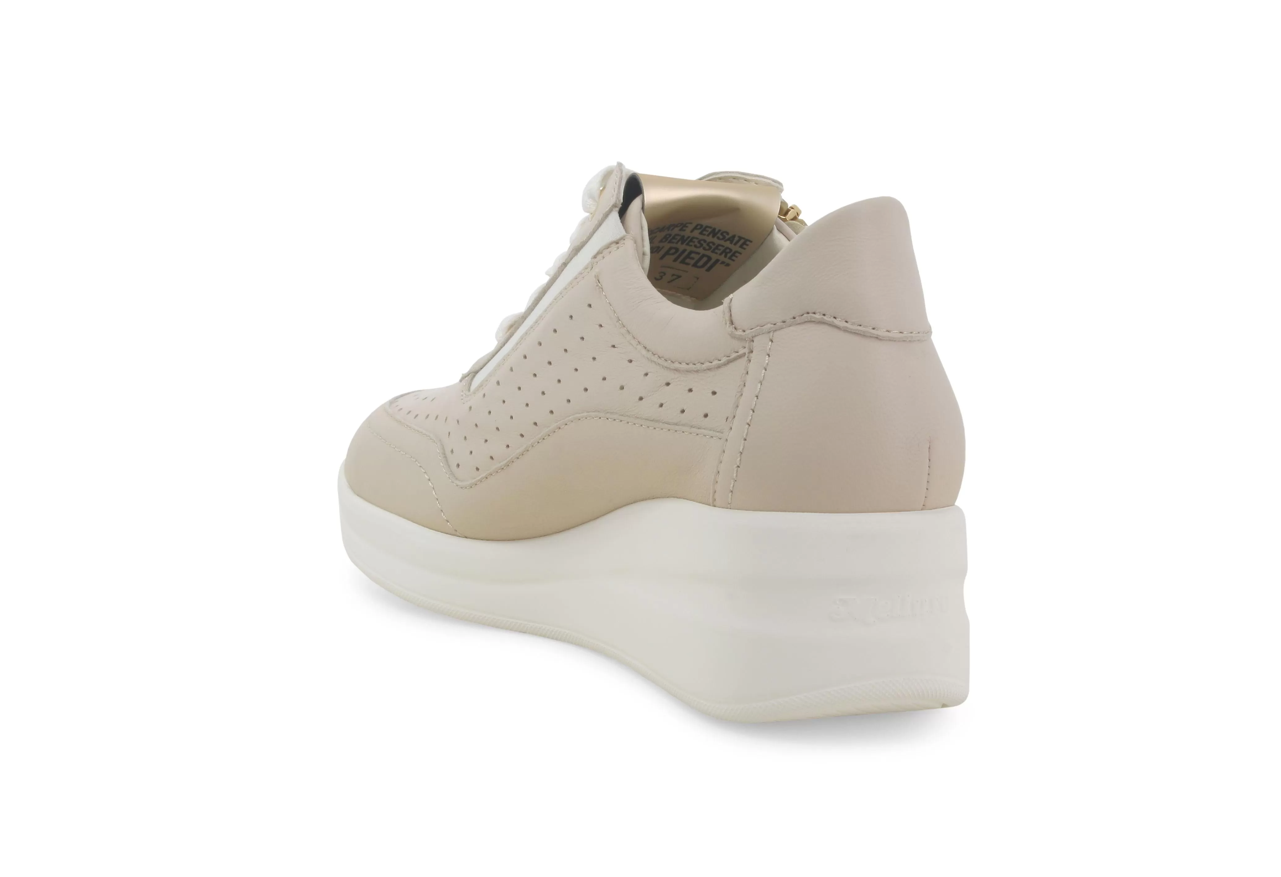 Melluso Scarpe Comfort con Zeppa e Zip Tomaia in Pelle