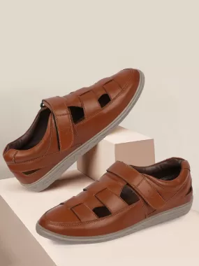 Men Tan Shoe Style Sandals