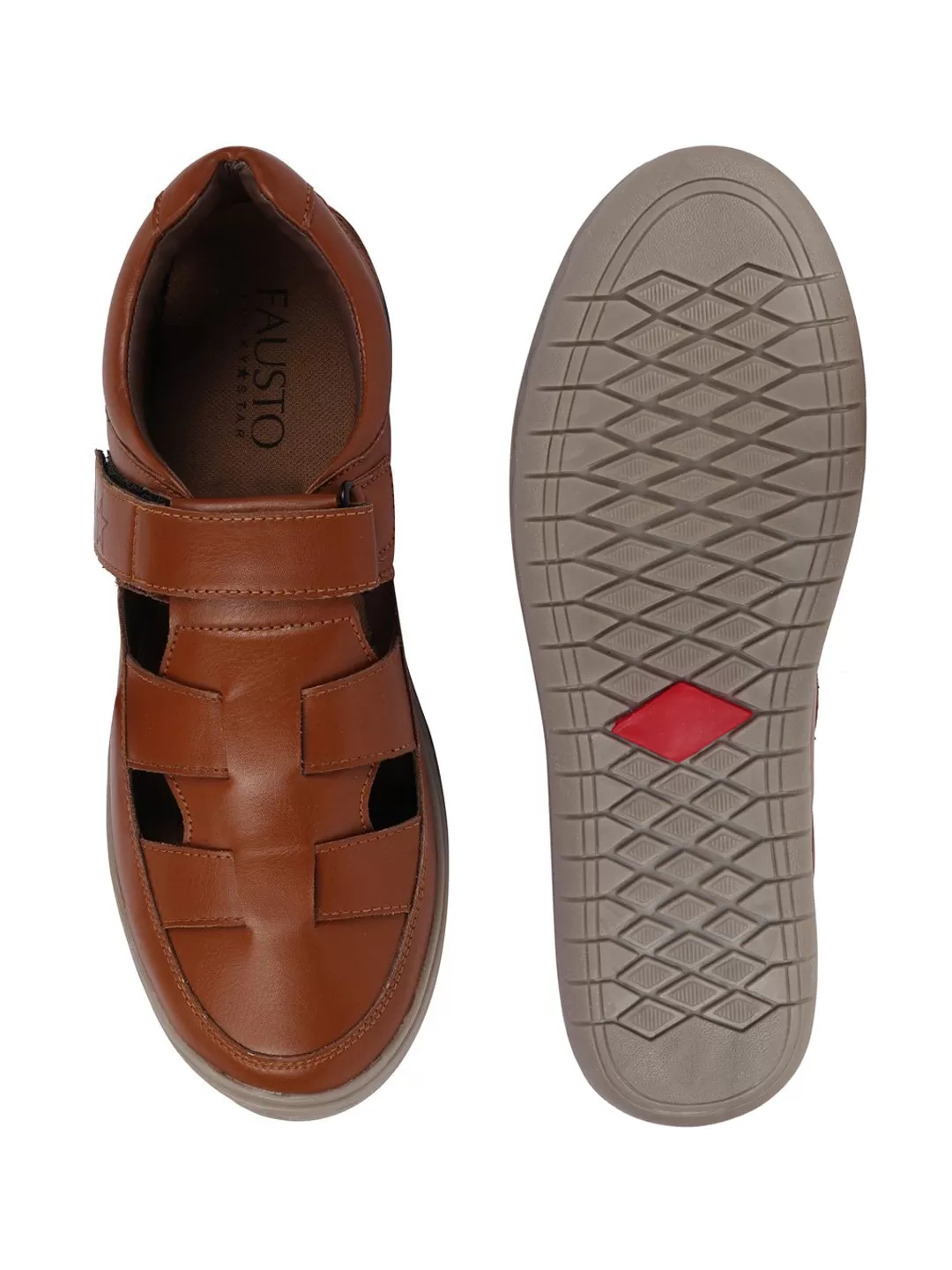 Men Tan Shoe Style Sandals