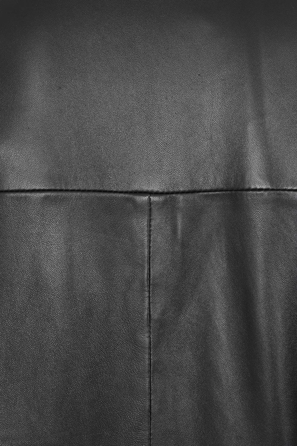 Men's Black Long Classic  Genuine Leather Coat - BUDDY