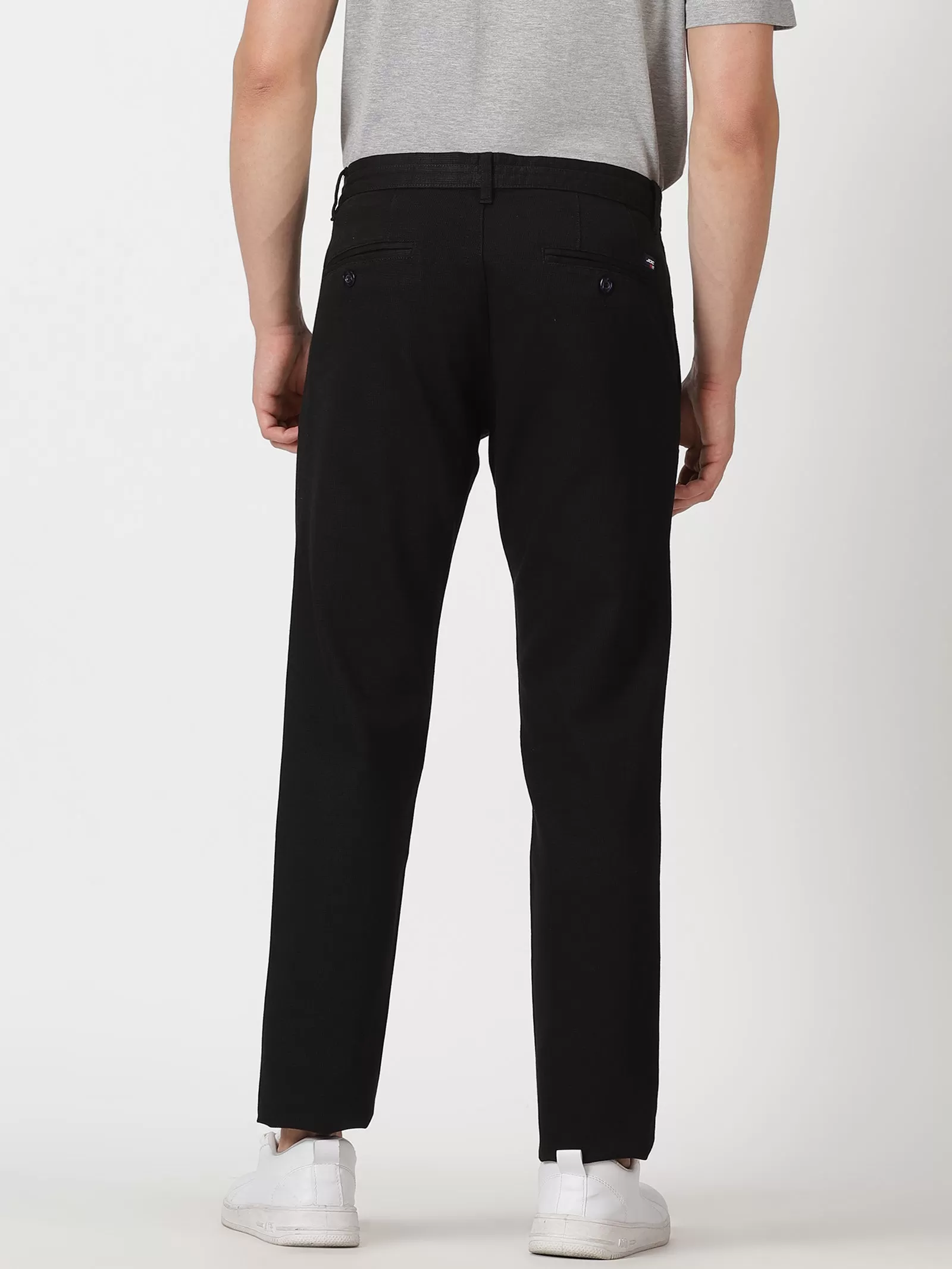 MEN'S BLACK SOLID JASON FIT TROUSER