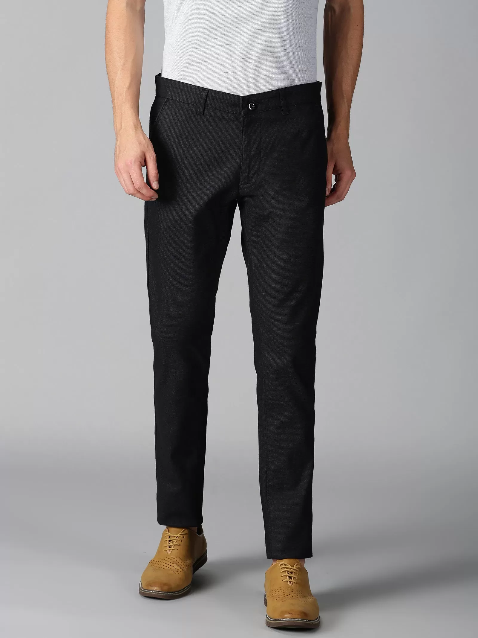 MEN'S BLACK SOLID SLIM FIT TROUSER