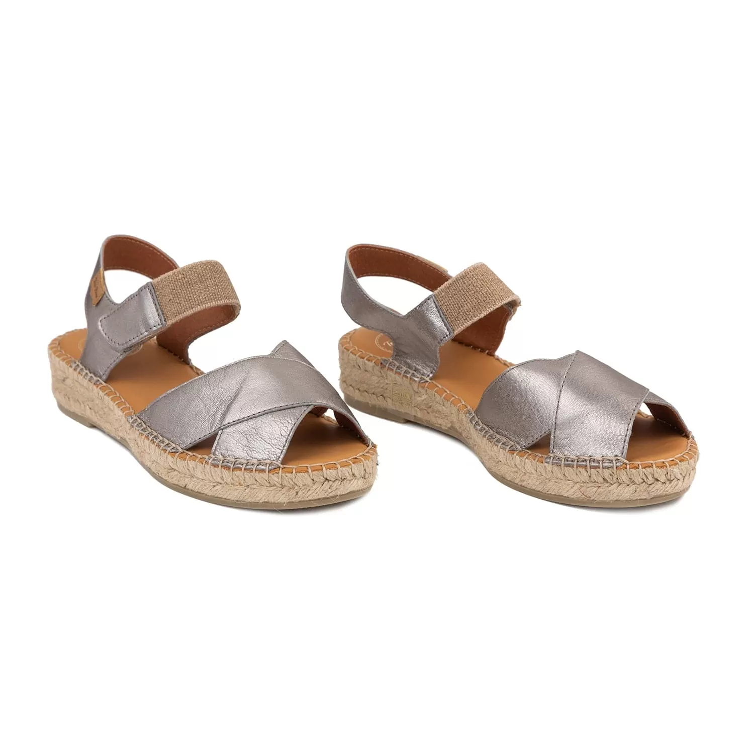 Metallic Leather Wedge Espadrille for Women - Emily-P