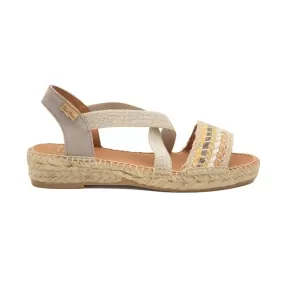 Multicolored Striped Fabric Wedge Espadrille for Women - Eider-LK