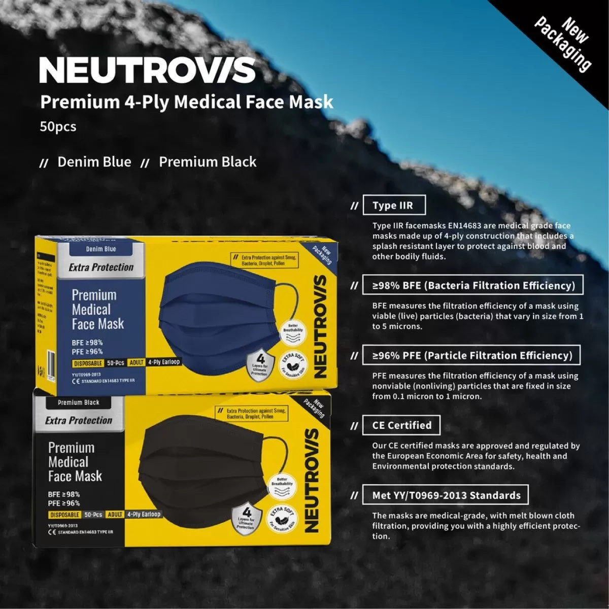 Neutrovis 4ply Premium Medical Face Mask