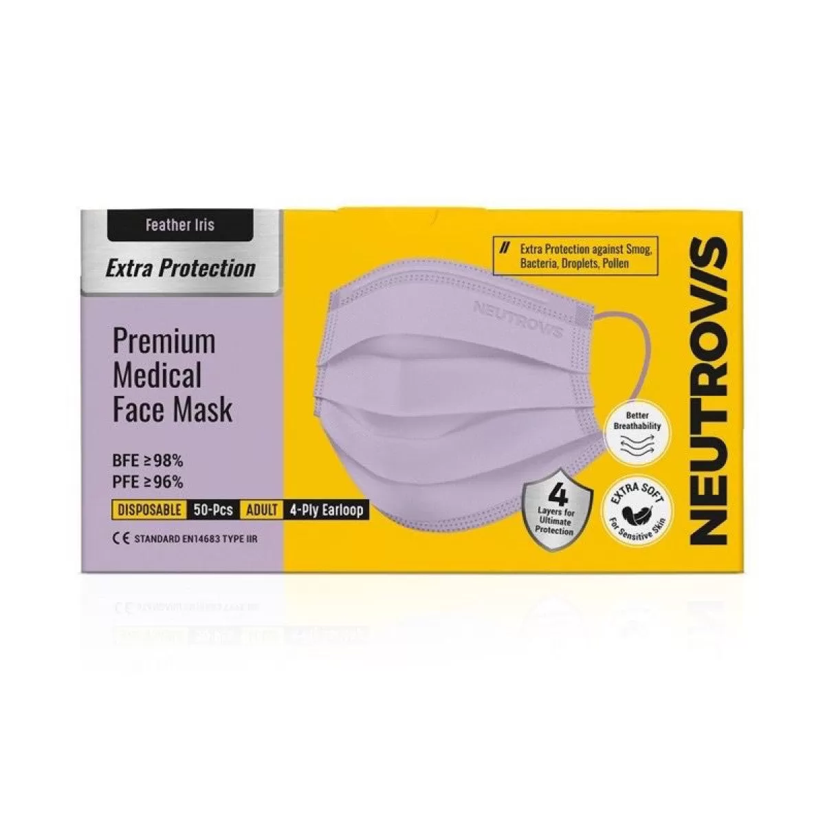 Neutrovis 4ply Premium Medical Face Mask