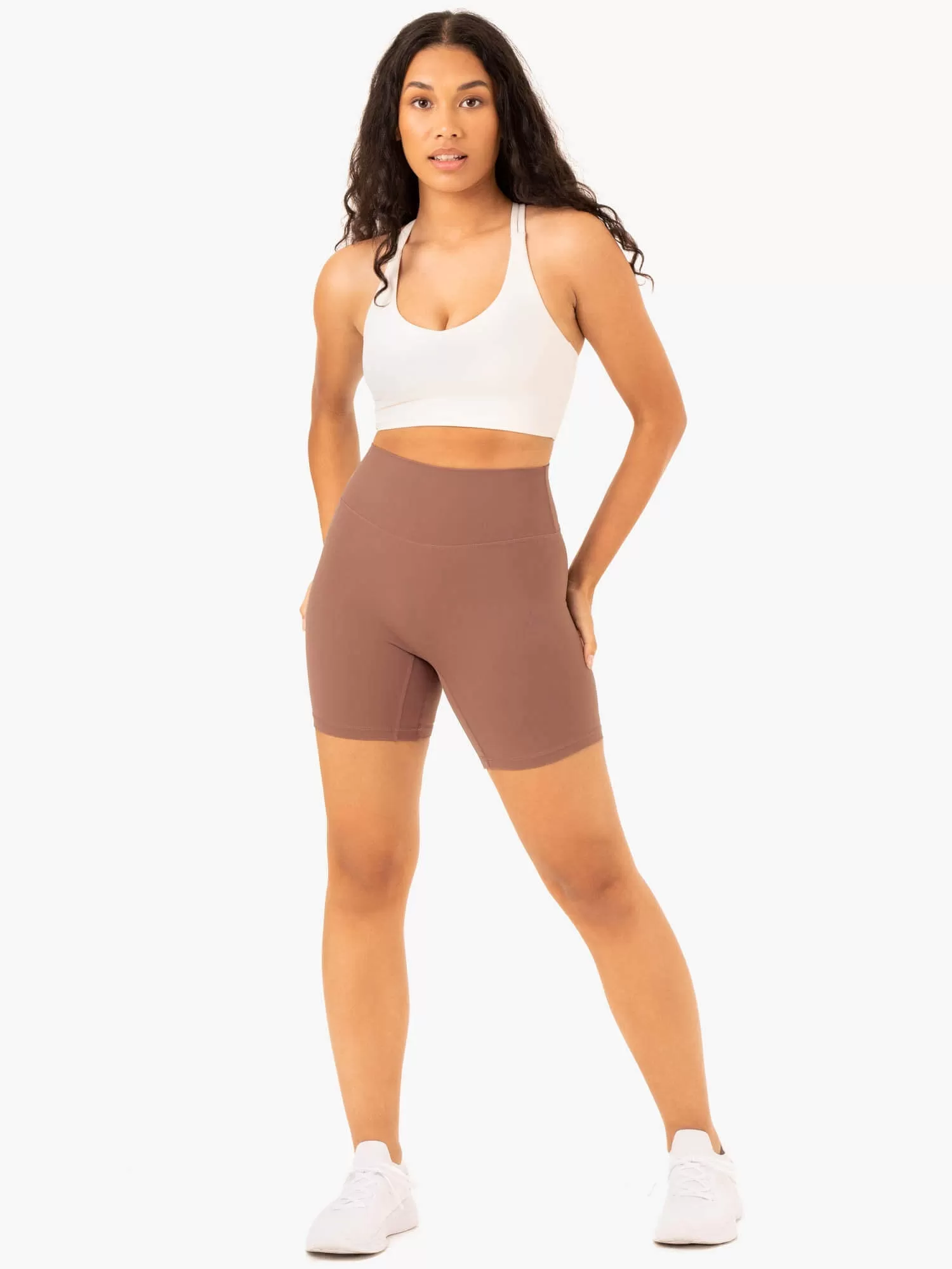 NKD Refine High Waisted Shorts - Mocha