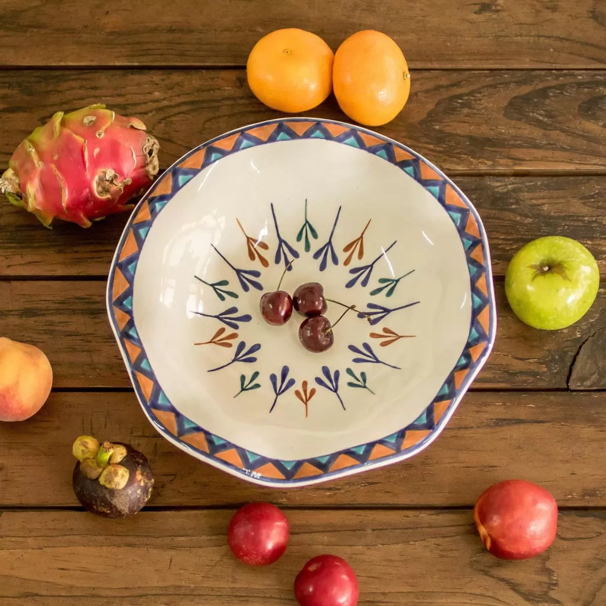 Novica Antigua Breeze Ceramic Fruit Bowl