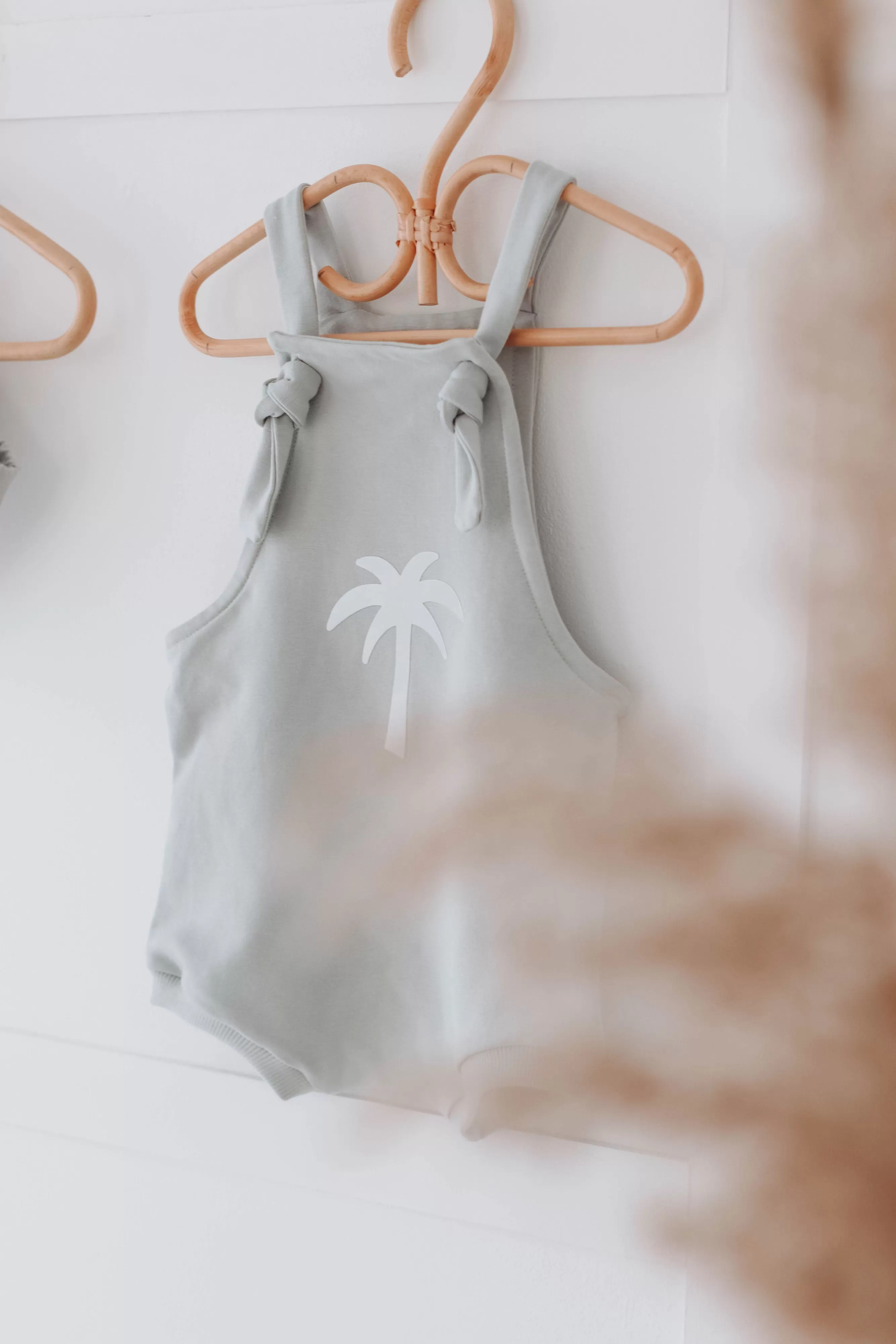 PALM Tree Stone bummie romper