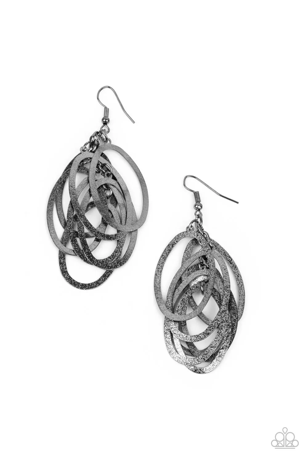 Paparazzi Earring ~ Mind OVAL Matter - Black