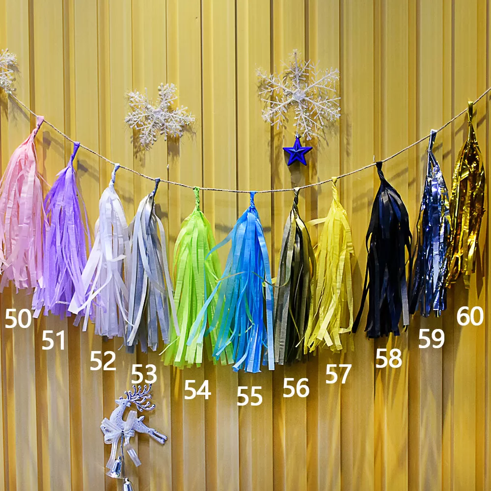 Paper Tassel Assembled or DIY Tassel Garland Wedding Photo Backdrop Birthday Party Decorations 12 blue  1bag