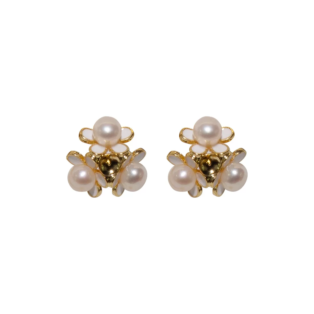 Pearly Floral Radiance Studs