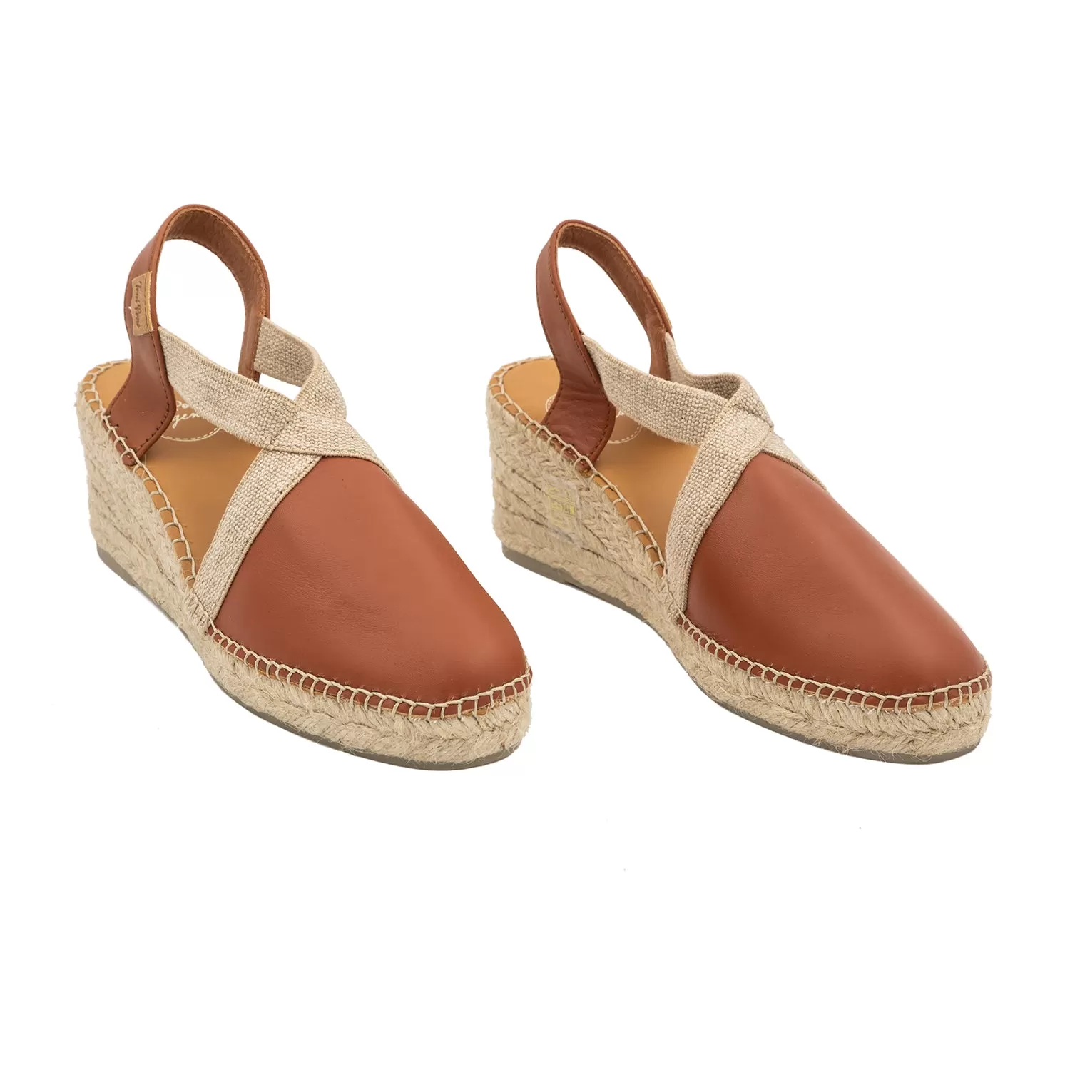 Plain Leather Wedge Espadrille for Women - Tossa