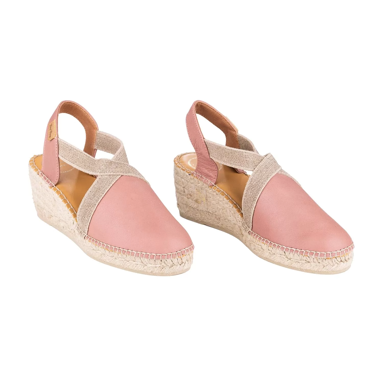 Plain Leather Wedge Espadrille for Women - Tossa