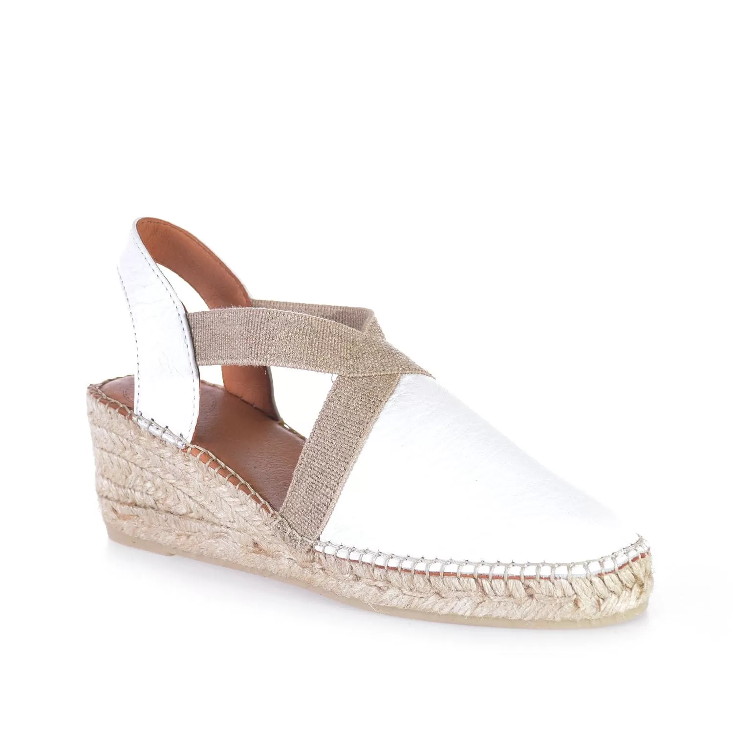 Plain Leather Wedge Espadrille for Women - Tossa