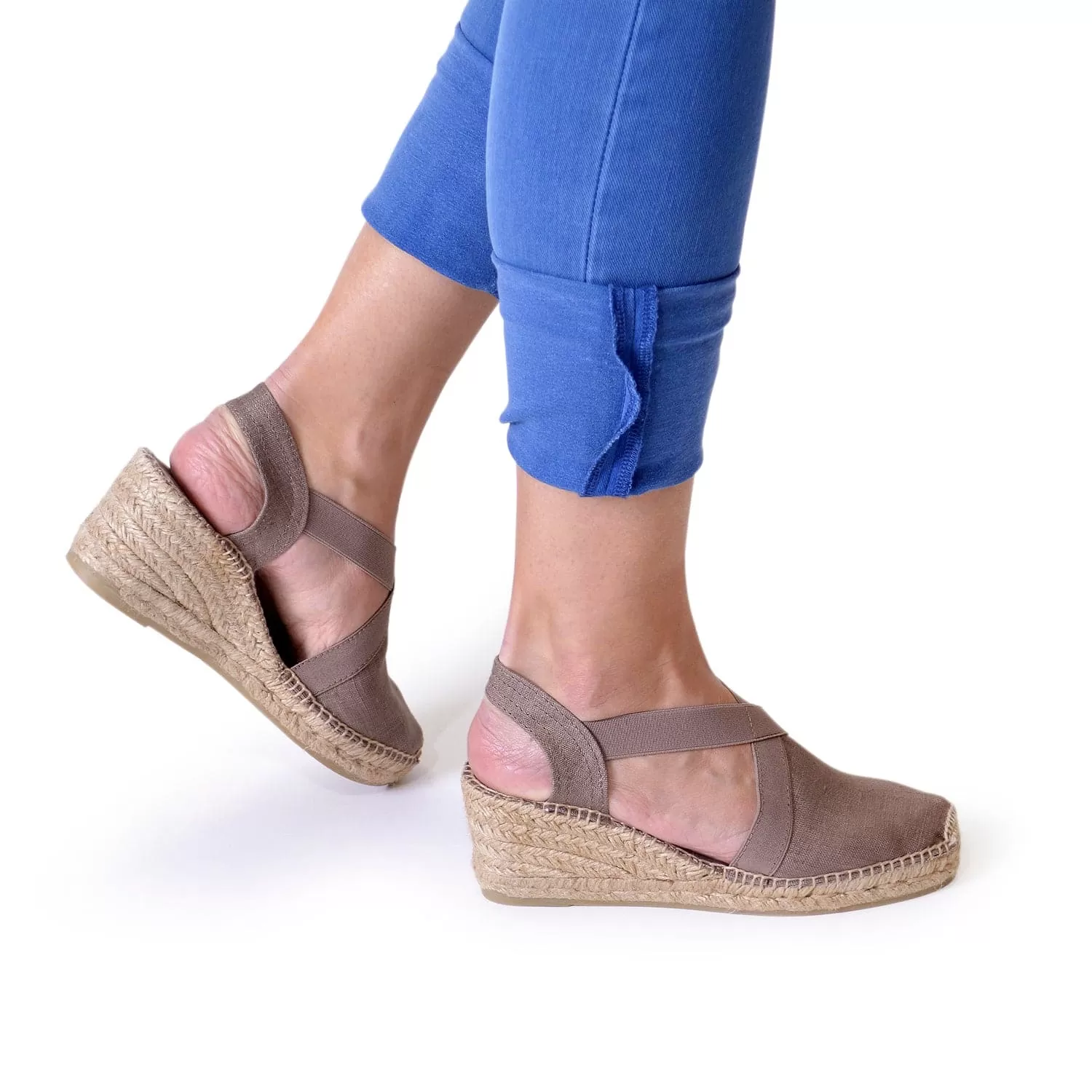 Plain Linen Wedge Espadrille for Women - Ter