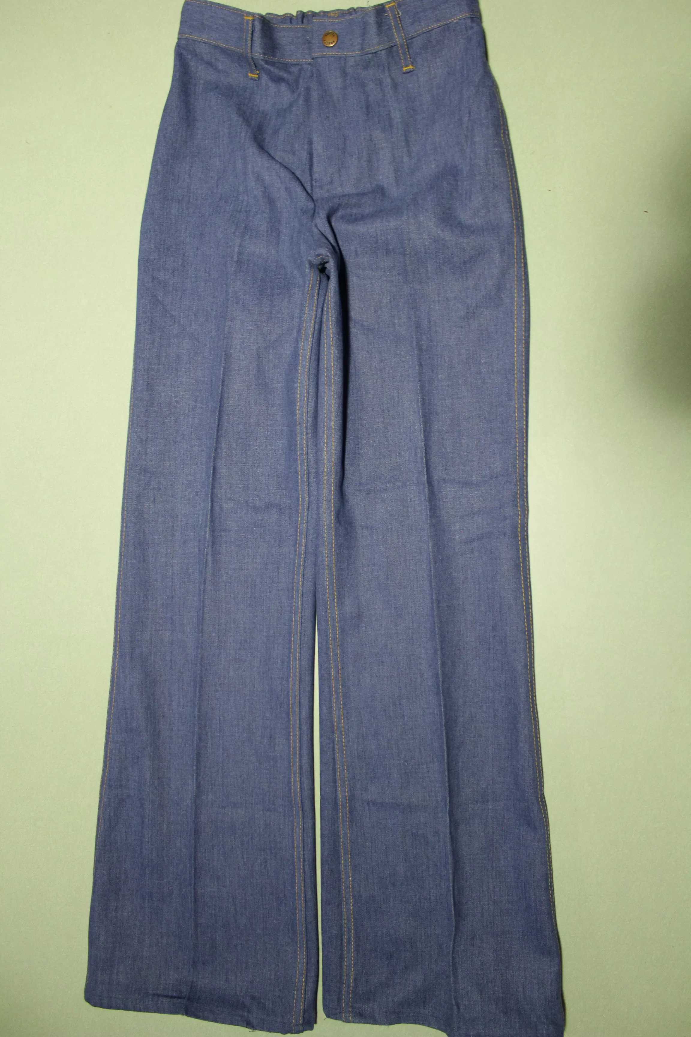 Pretty Please Striped Pocket Vintage 70's  Talon 42 Bell Bottom Denim Blue Jeans