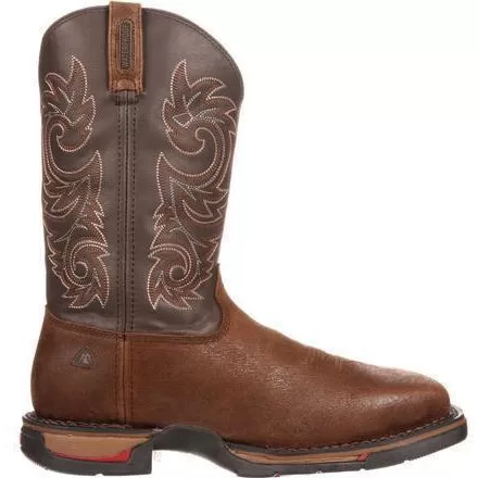 Rocky Men's Long Range Stl Toe WP Pull-on Western Work Boot Brown FQ0006654