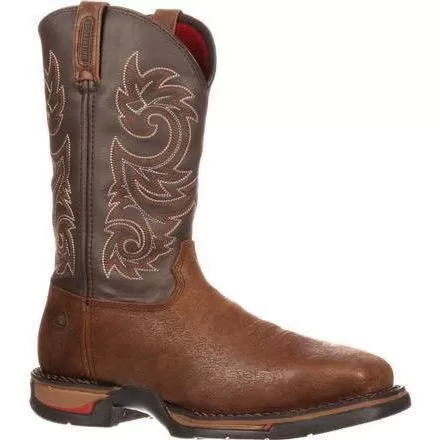 Rocky Men's Long Range Stl Toe WP Pull-on Western Work Boot Brown FQ0006654