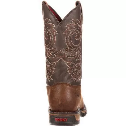 Rocky Men's Long Range Stl Toe WP Pull-on Western Work Boot Brown FQ0006654