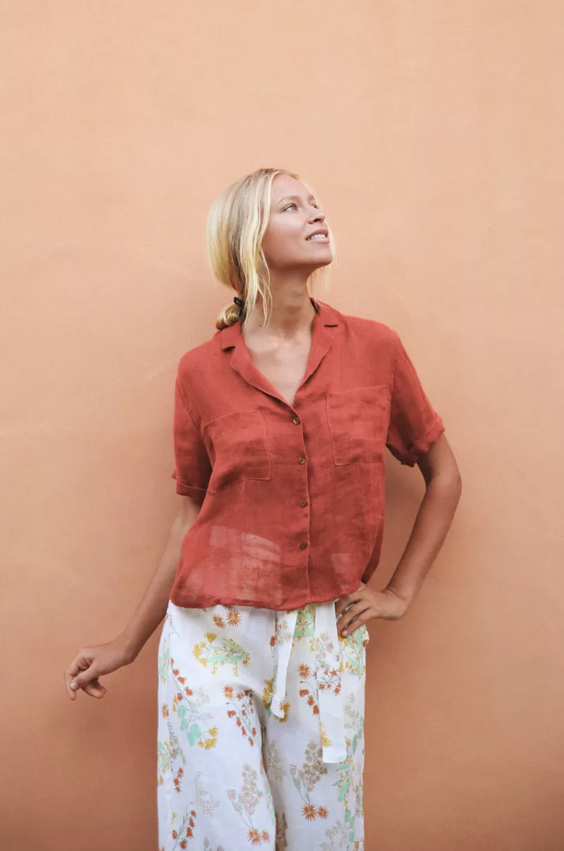 SAFARI Shirt - terracotta linen