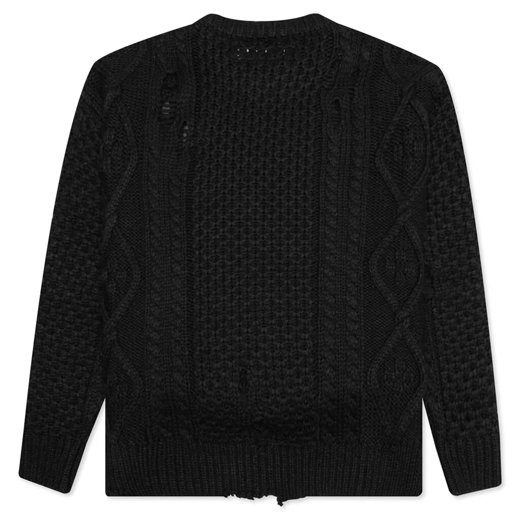 Savage Cable Sweater AW Knit - Black