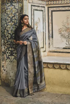 Seher - Grey Maheshwari Saree