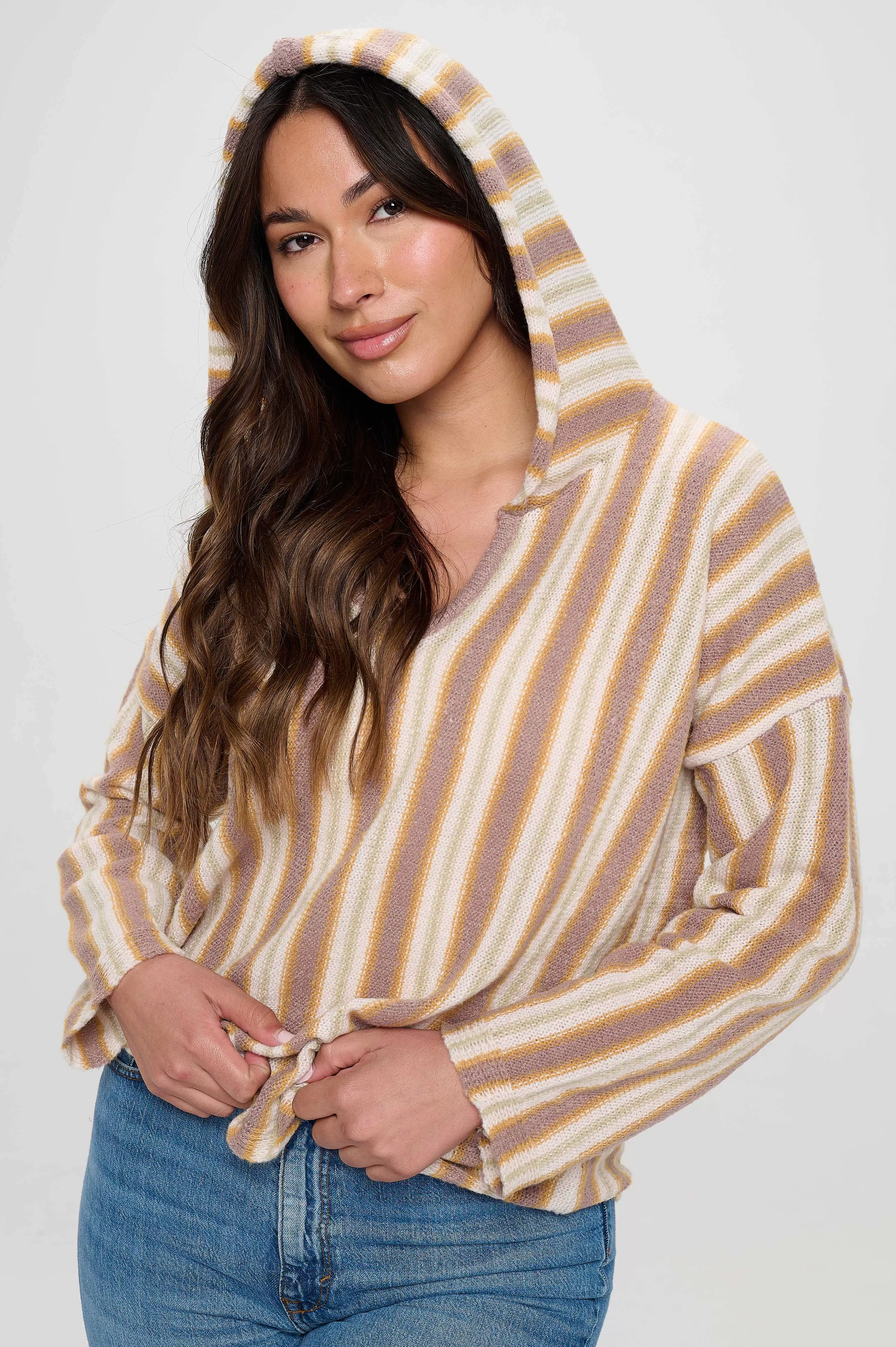 Soft Tone Brown Striped Top