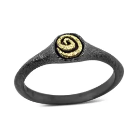 Spiral Ring in silver and gold