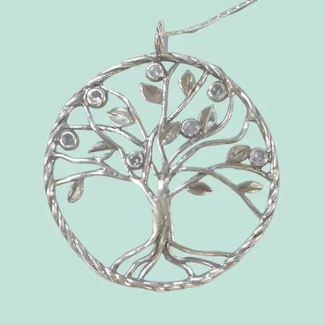 Sterling silver necklace for woman from Israel. Tree of Life Necklace.