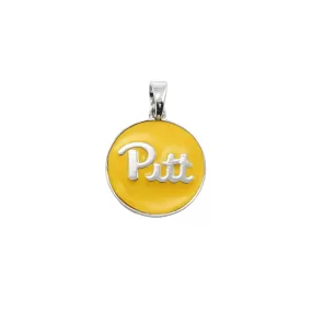 STERLING SILVER PITT YELLOW ENAMEL CHARM 14MM