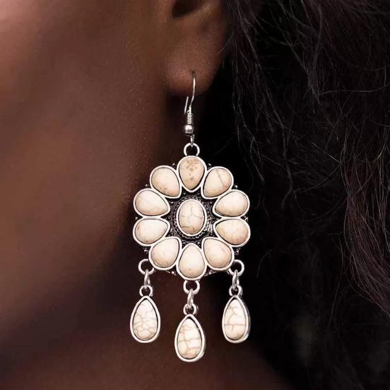 Stone Harmony White Stone Earrings