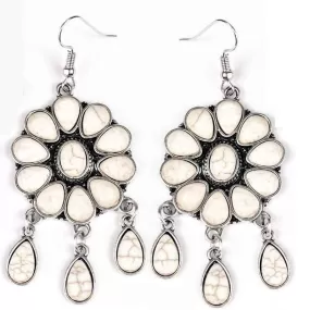 Stone Harmony White Stone Earrings